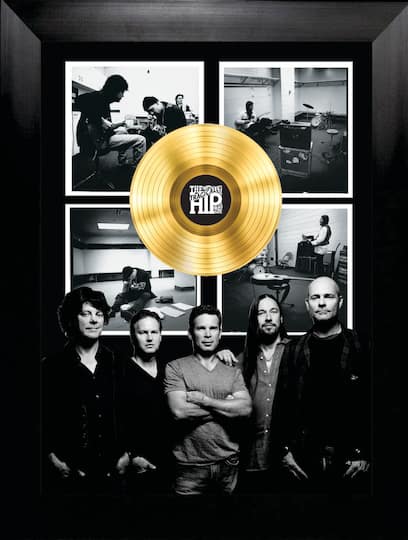 The Tragically Hip Framed Polaroids with Silver LP 29.5" x 38.5"